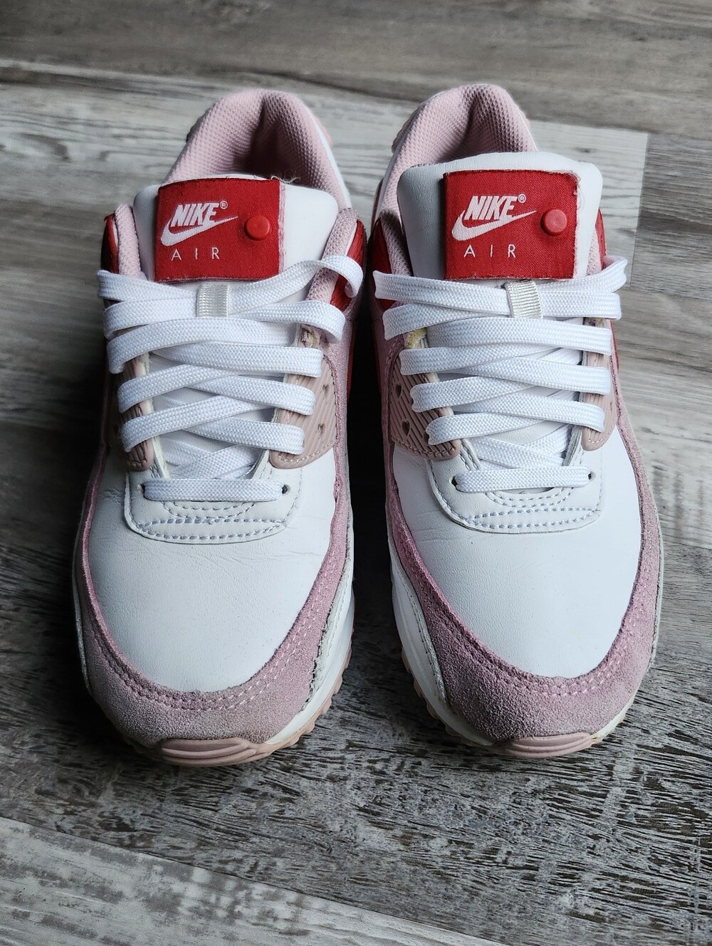 Nike Air Max 90 Pink Red White Sneakers Women's Size 7 EU 38 - Picture 9 of 11
